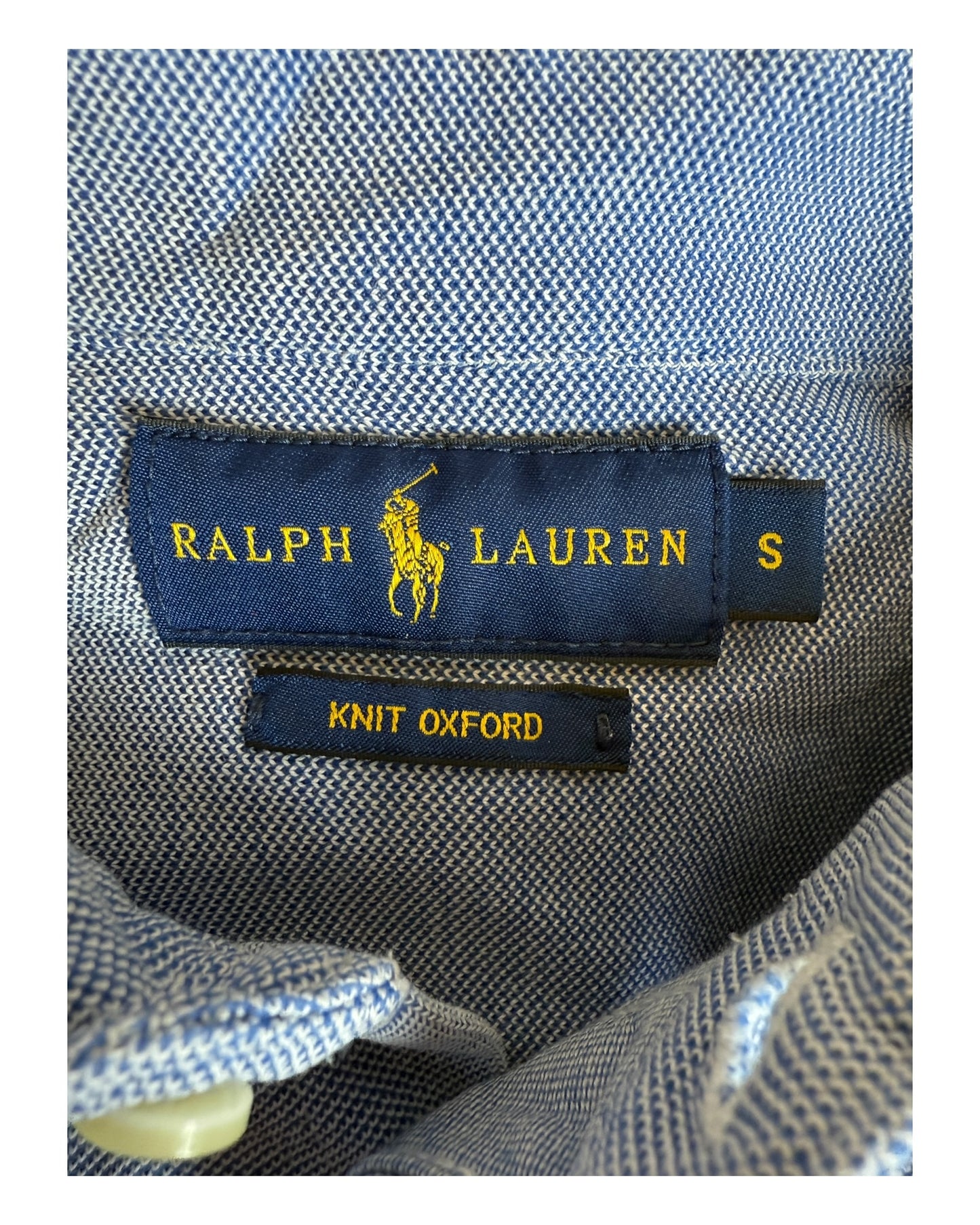 Polo Ralph Lauren Knit Oxford Bluse hellblau Größe S