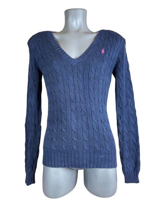 Polo Ralph Lauren Zopfmuster Pullover marineblau Größe M