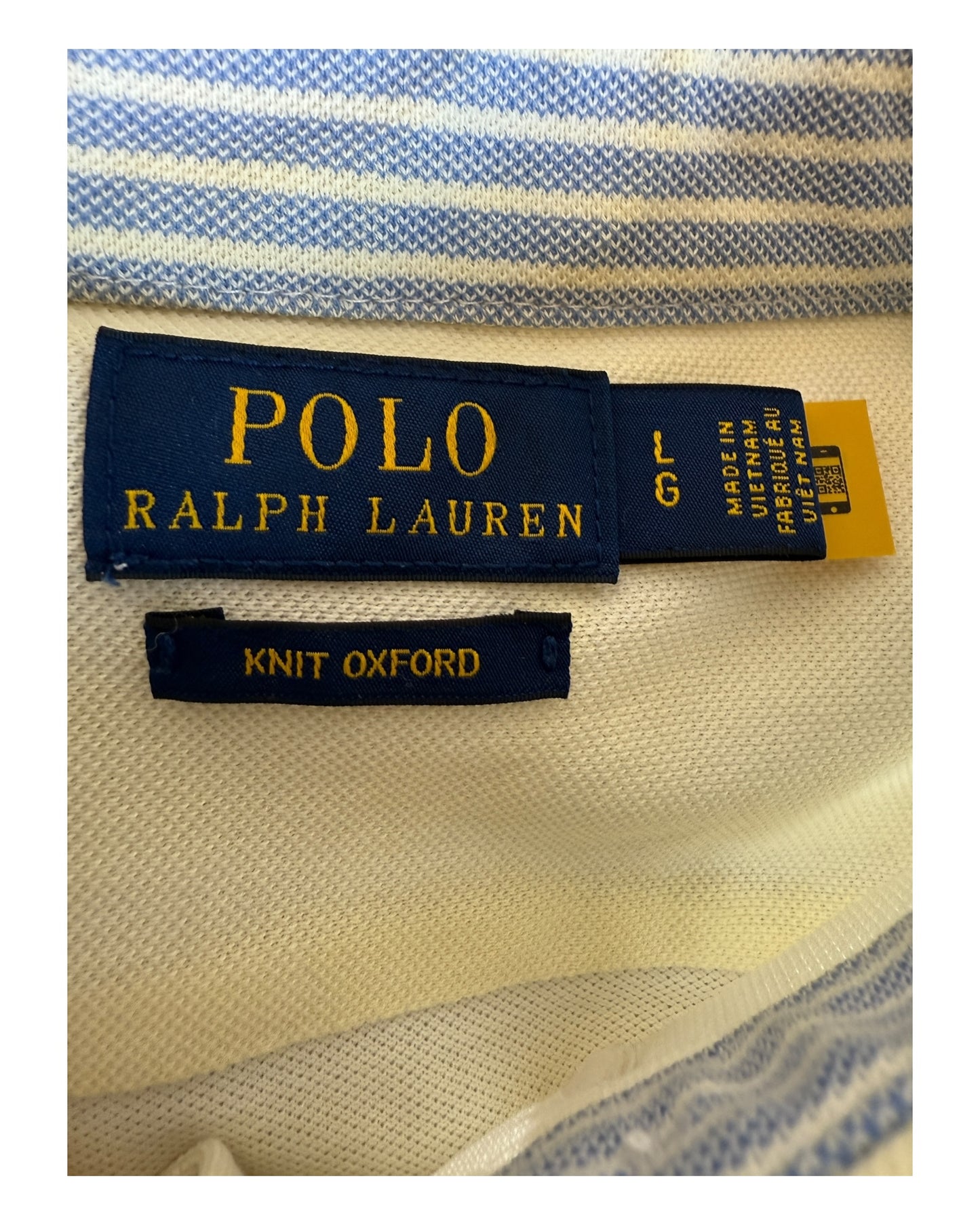 Polo Ralph Lauren Knit Oxford Bluse weiß Größe L