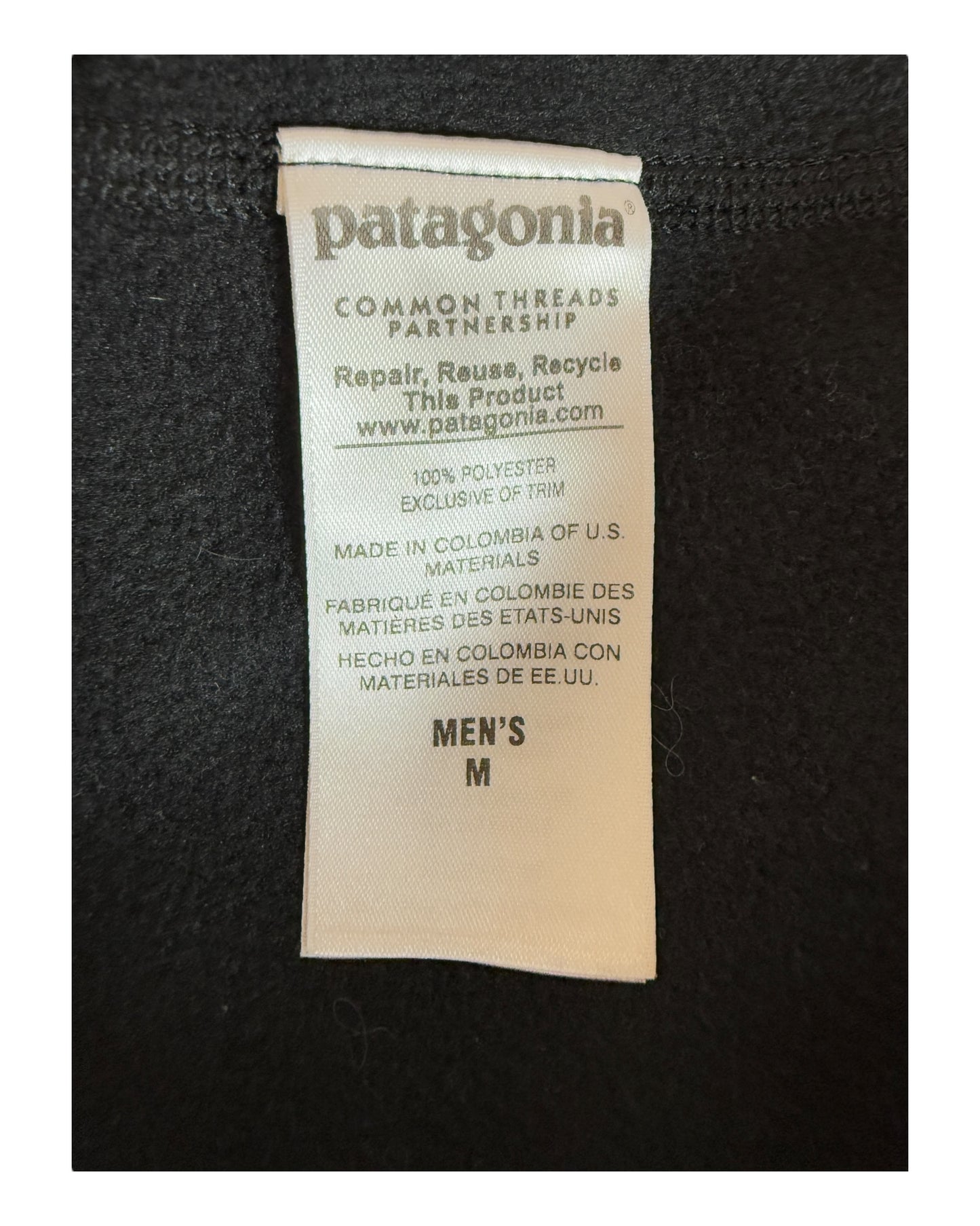 Patagonia Fleece Half Zip Pullover schwarz Größe M