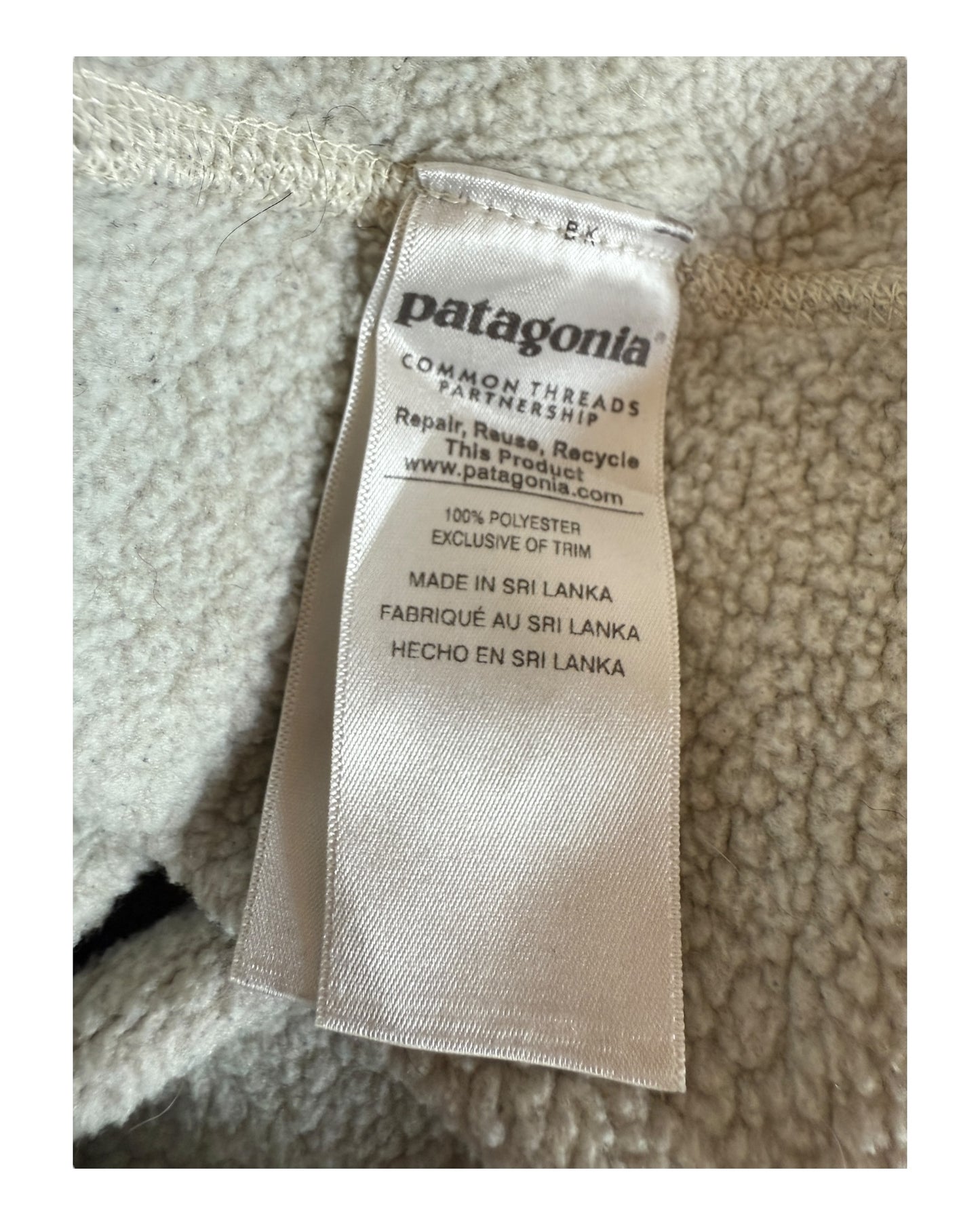Patagonia Fleece Jacke creme weiß Größe L