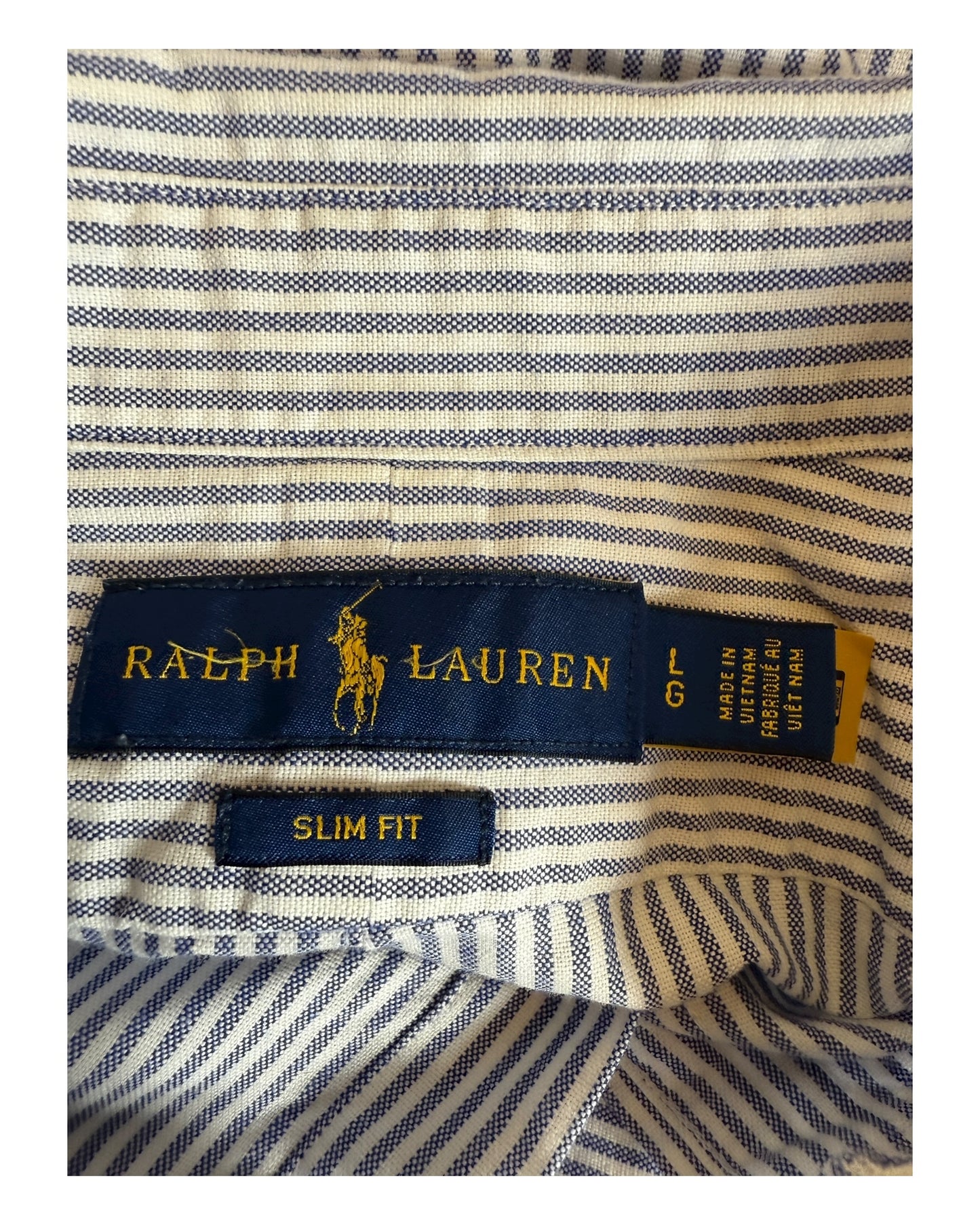 Polo Ralph Lauren Oxfordhemd blau weiß gestreift Größe L