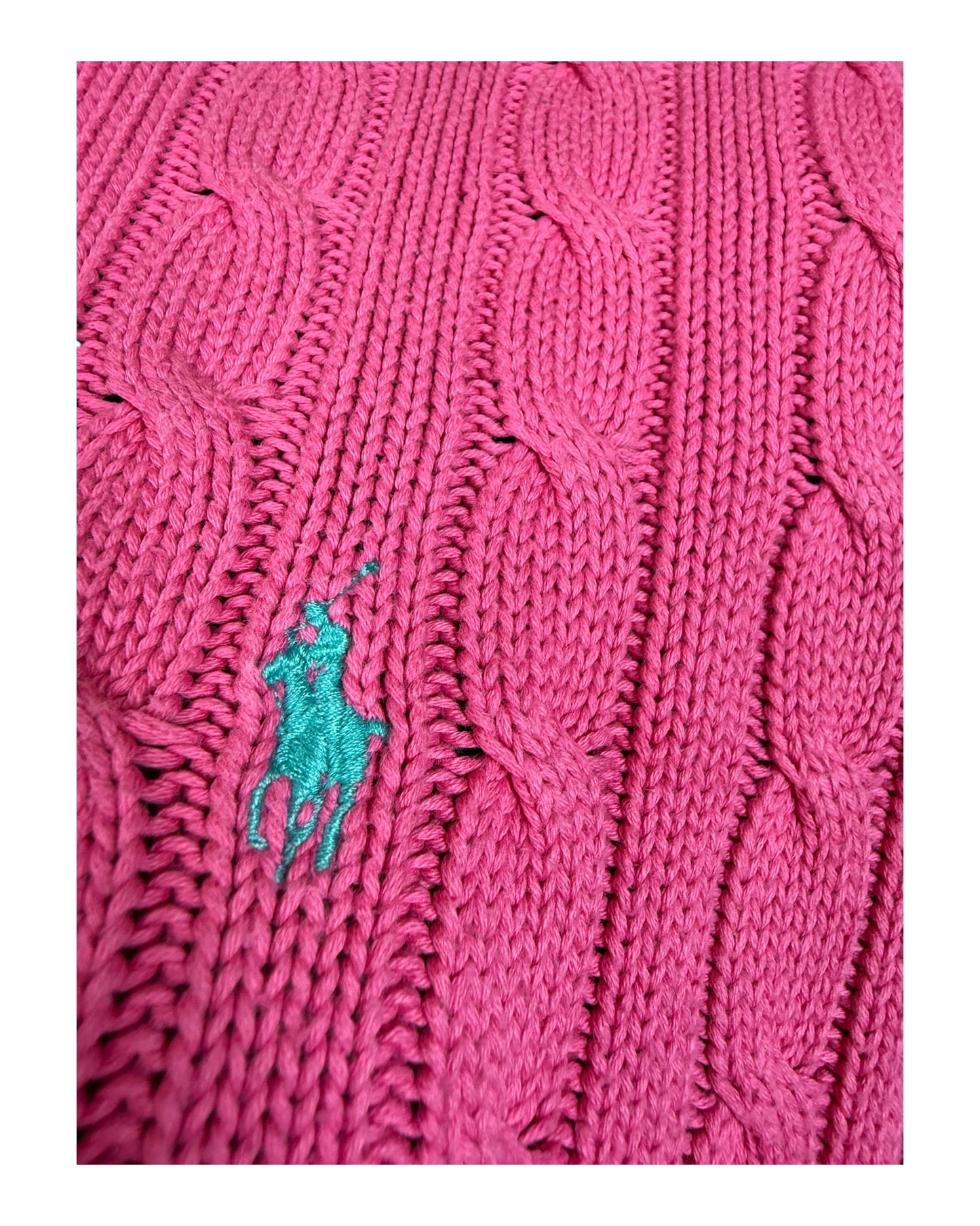 Polo Ralph Lauren Zopfmuster Pullover pink Größe L