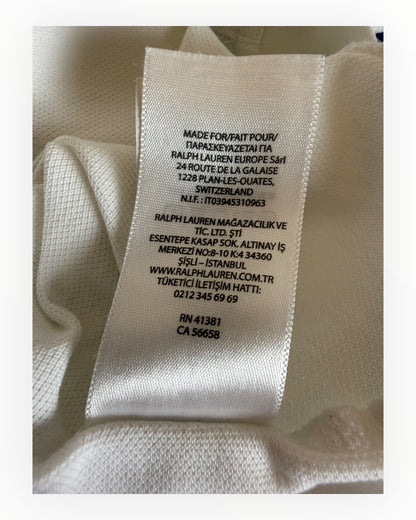 Polo Ralph Lauren langärmliges Poloshirt weiß Größe M