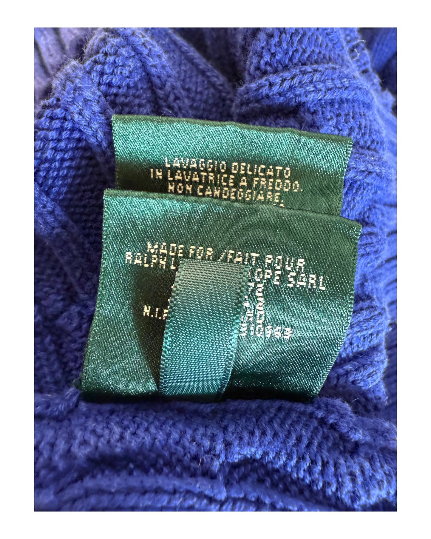 Polo Ralph Lauren Zopfmuster Pullover blau Größe M