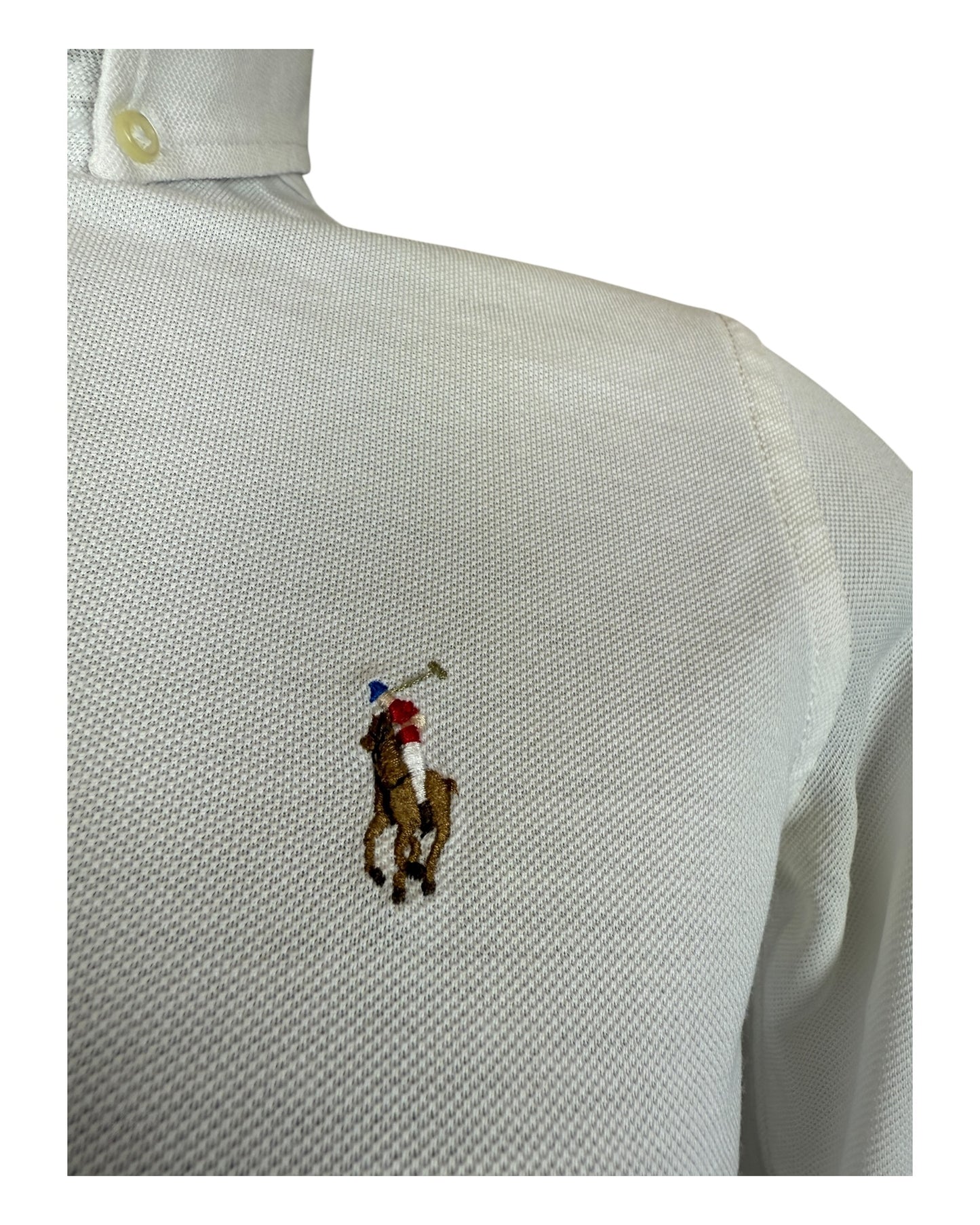 Polo Ralph Lauren Knit Oxfordhemd Bluse weiß Größe S