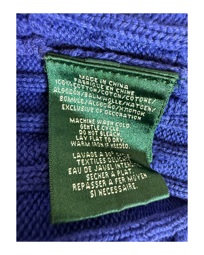 Polo Ralph Lauren Zopfmuster Pullover blau Größe M
