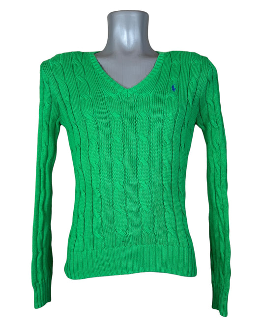 Polo Ralph Lauren Zopfmuster Pullover grün Größe S