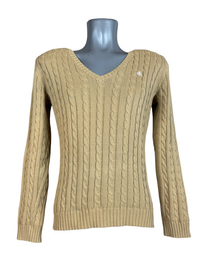 Polo Ralph Lauren Zopfmuster Pullover beige Größe S