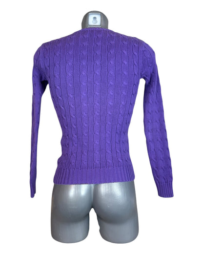 Polo Ralph Lauren Zopfmuster Pullover lila Größe S