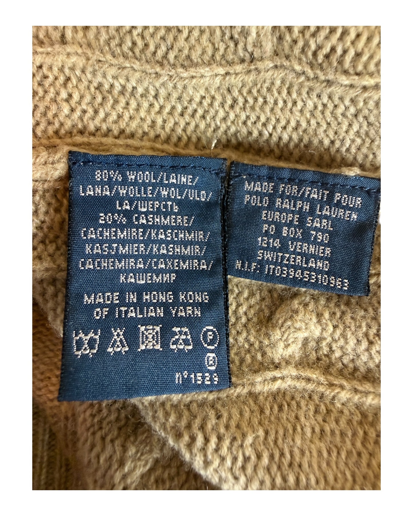 Polo Ralph Lauren Zopfmuster Pullover beige Größe M