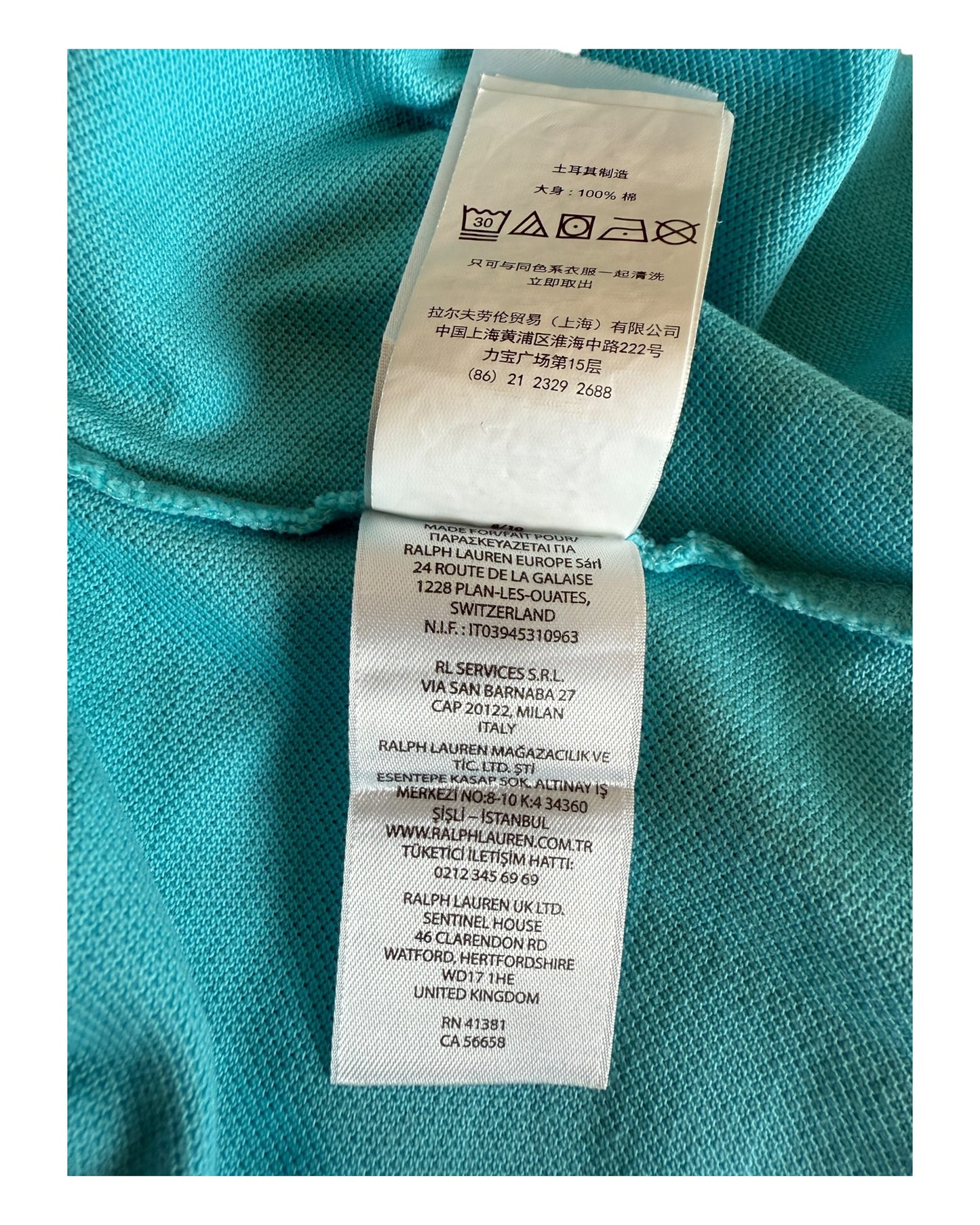 Polo Ralph Lauren Poloshirt türkis Größe L