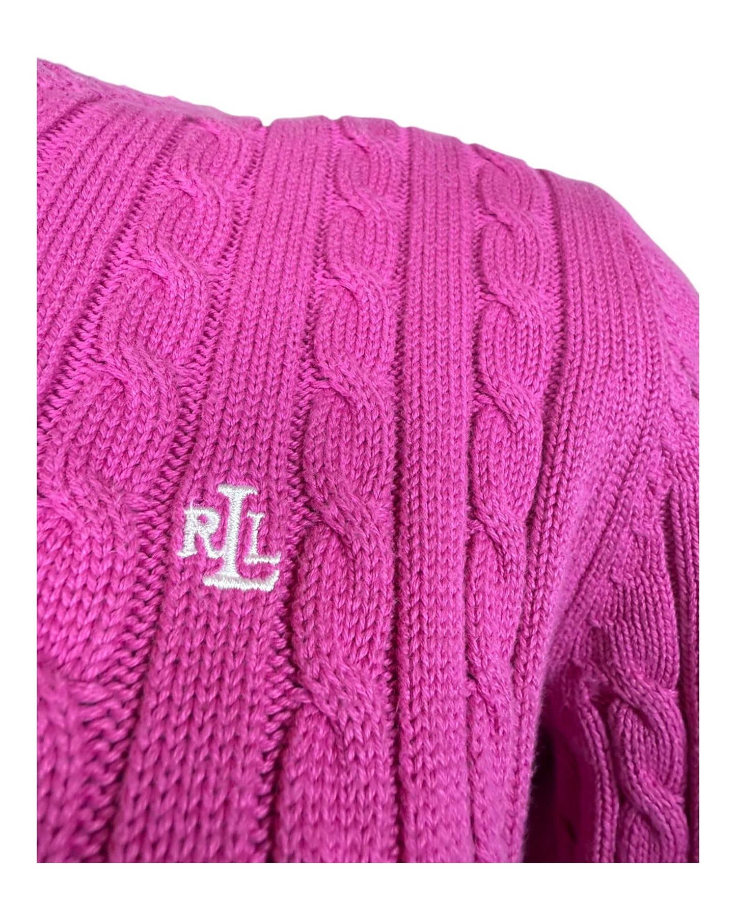 Polo Ralph Lauren Zopfmuster Pullover pink Größe S