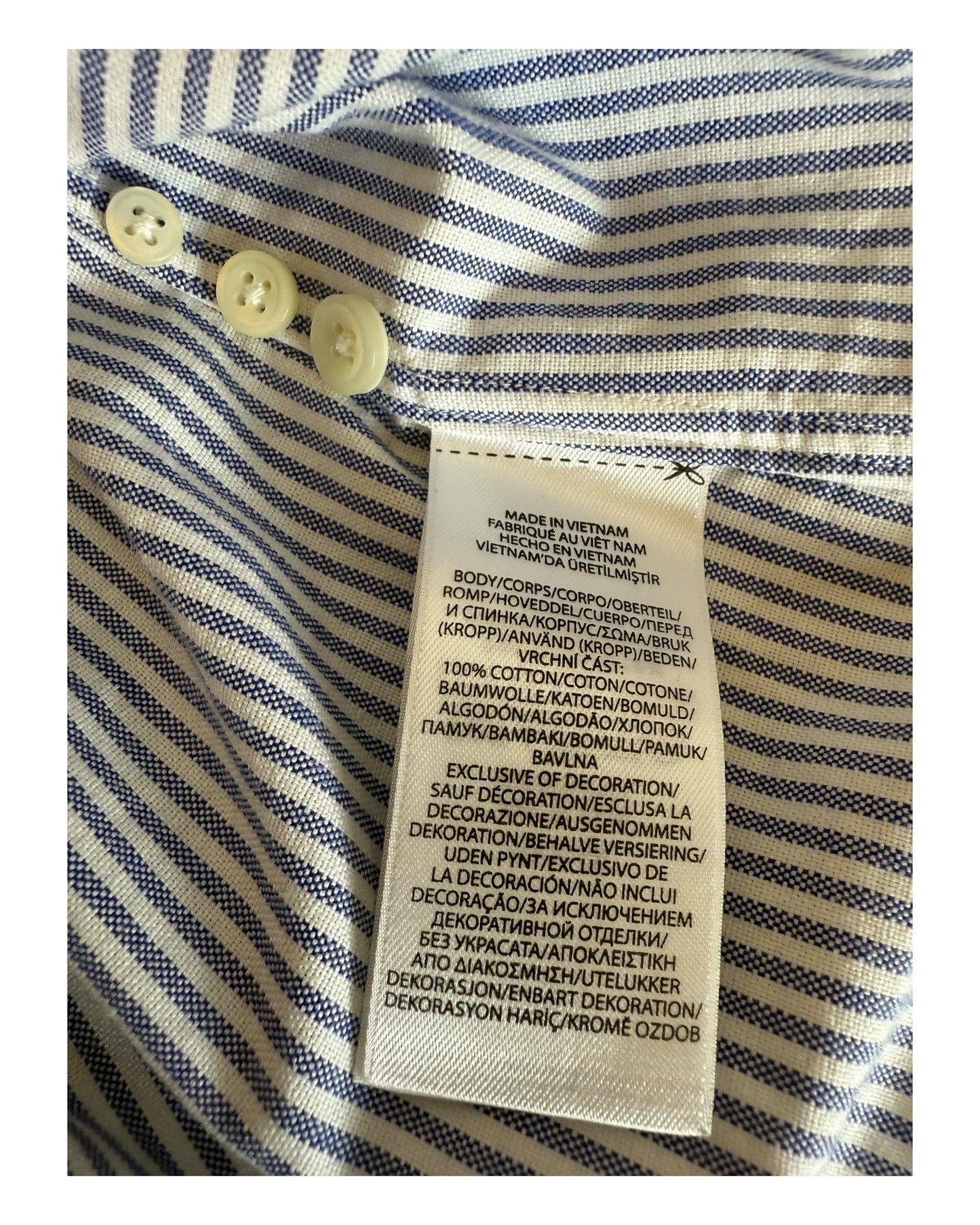 Polo Ralph Lauren Oxfordhemd blau weiß gestreift Größe M