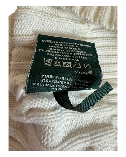 Polo Ralph Lauren Zopfmuster Pullover weiß Größe M