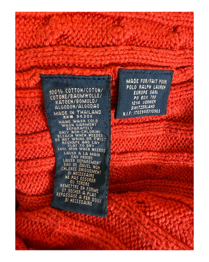 Polo Ralph Lauren Zopfmuster Pullover rot Größe S