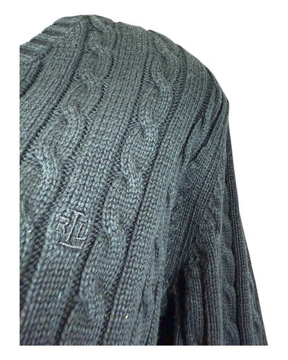 Polo Ralph Lauren Zopfmuster Pullover schwarz Größe L