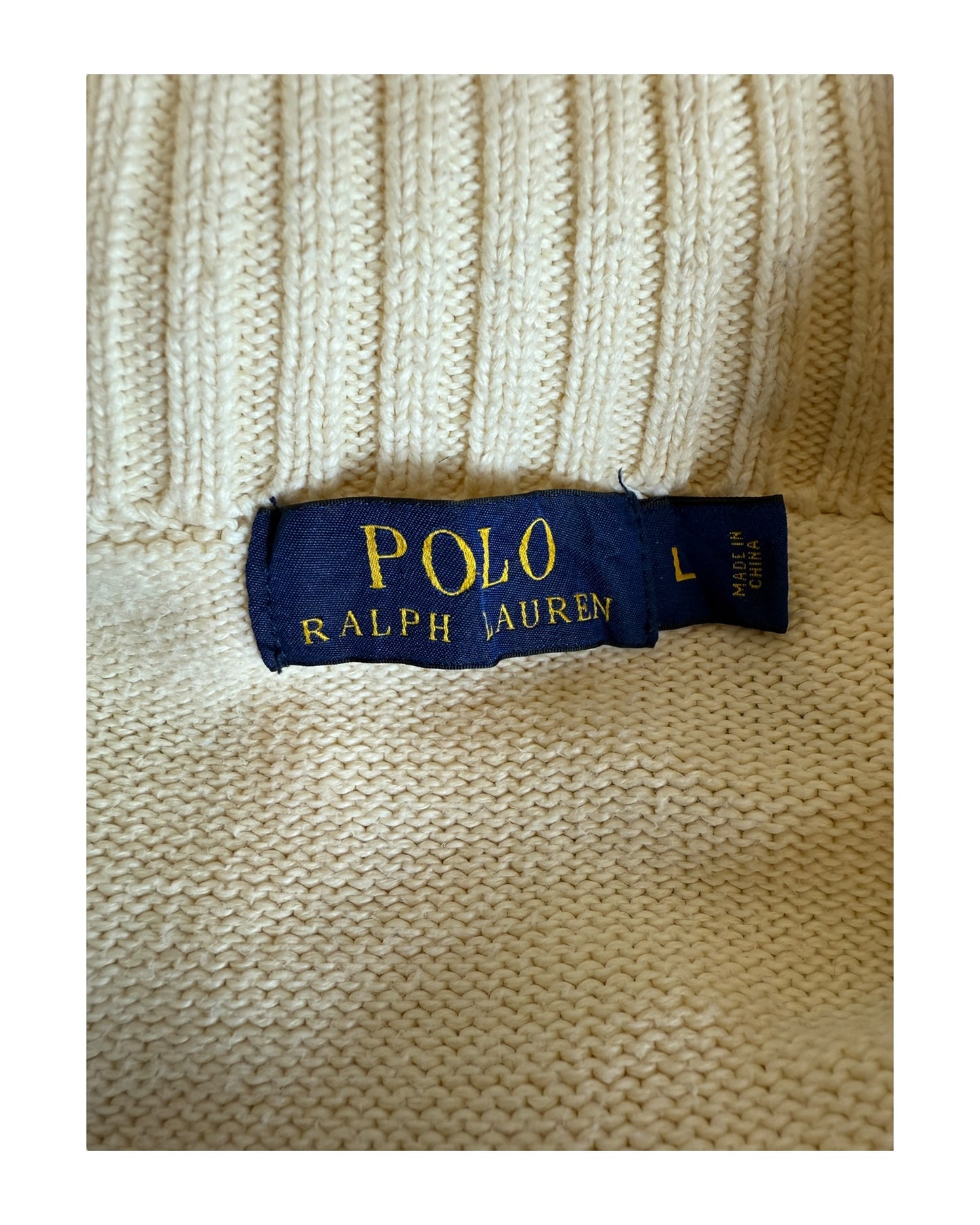 Polo Ralph Lauren Half Zip Pullover creme Größe L