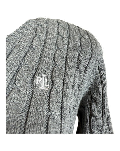Polo Ralph Lauren Zopfmuster Pullover grau Größe S