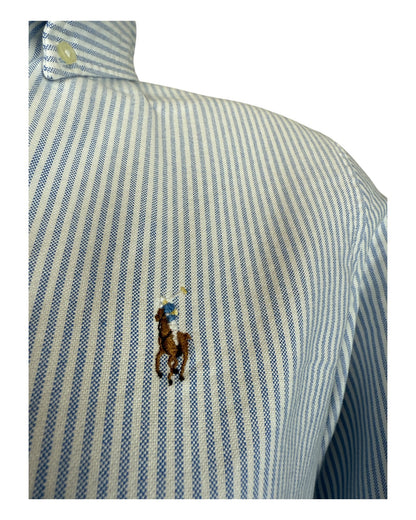 Polo Ralph Lauren Oxfordhemd Bluse blau weiß gestreift Größe M
