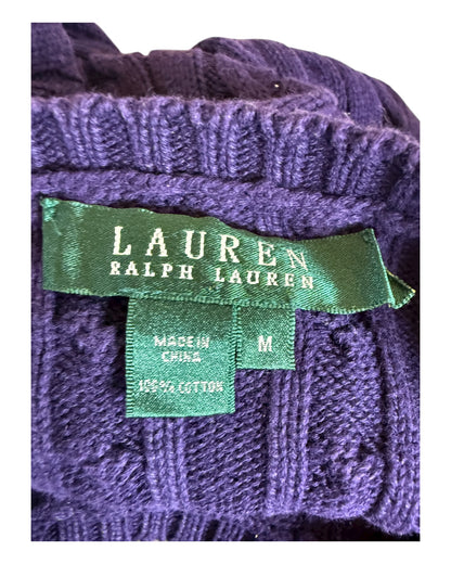 Polo Ralph Lauren Zopfmuster Pullover Lila Größe M