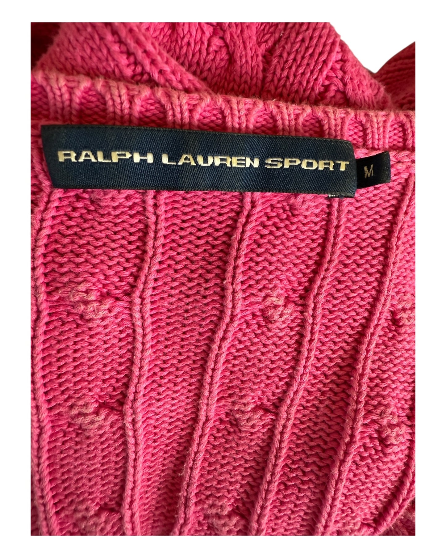 Polo Ralph Lauren Zopfmuster Pullover pink Größe M