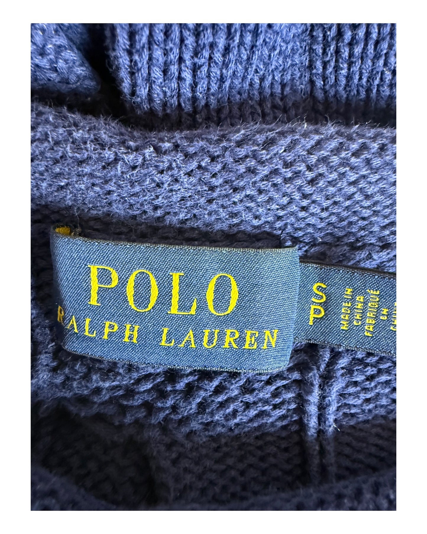 Polo Ralph Lauren Zopfmuster Pullover marineblau Größe S