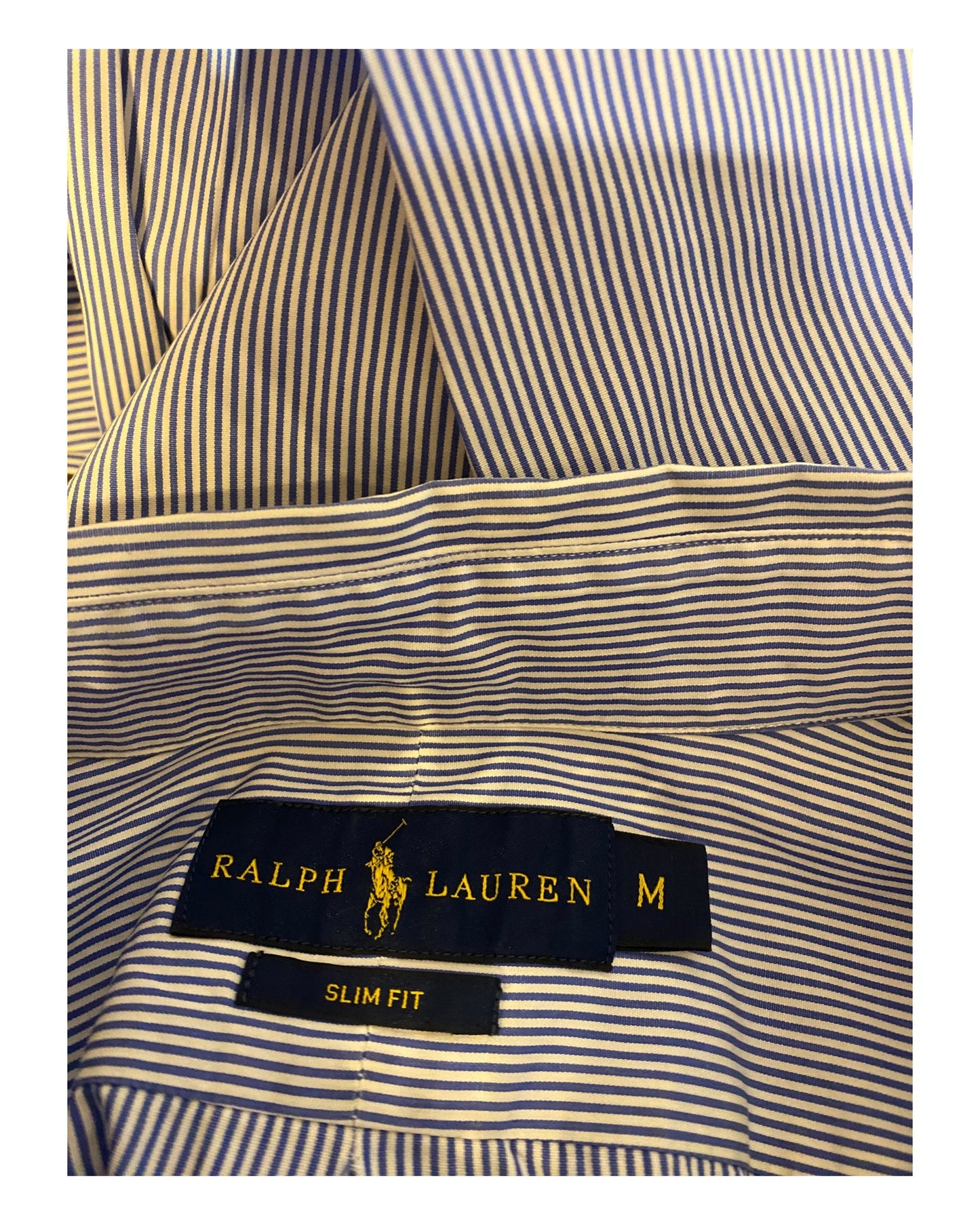 Polo Ralph Lauren Hemd blau weiß gestreift Größe M