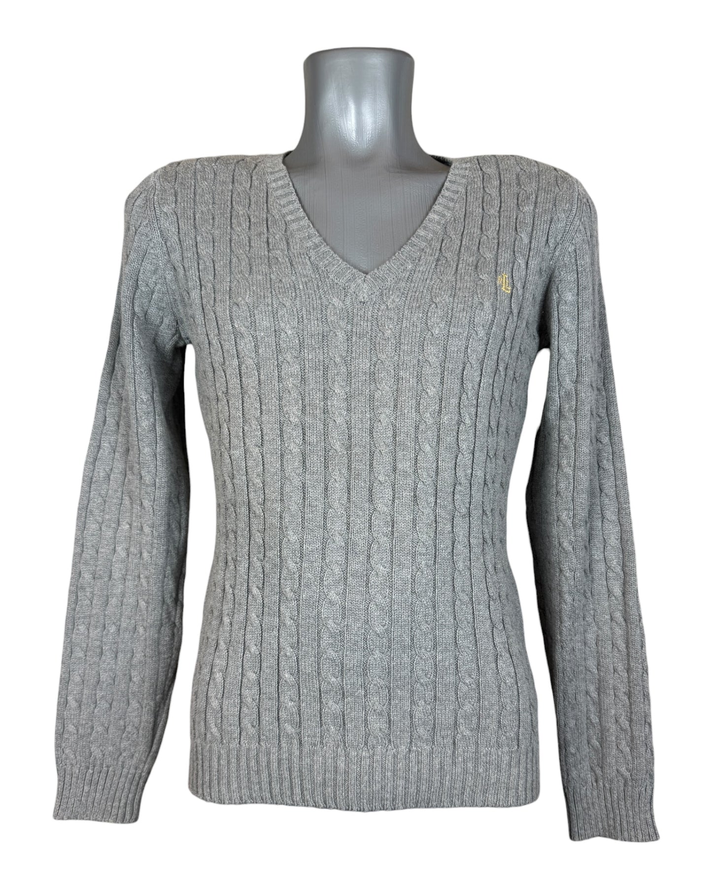 Polo Ralph Lauren Zopfmuster Pullover grau Größe M