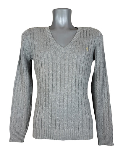 Polo Ralph Lauren Zopfmuster Pullover grau Größe M