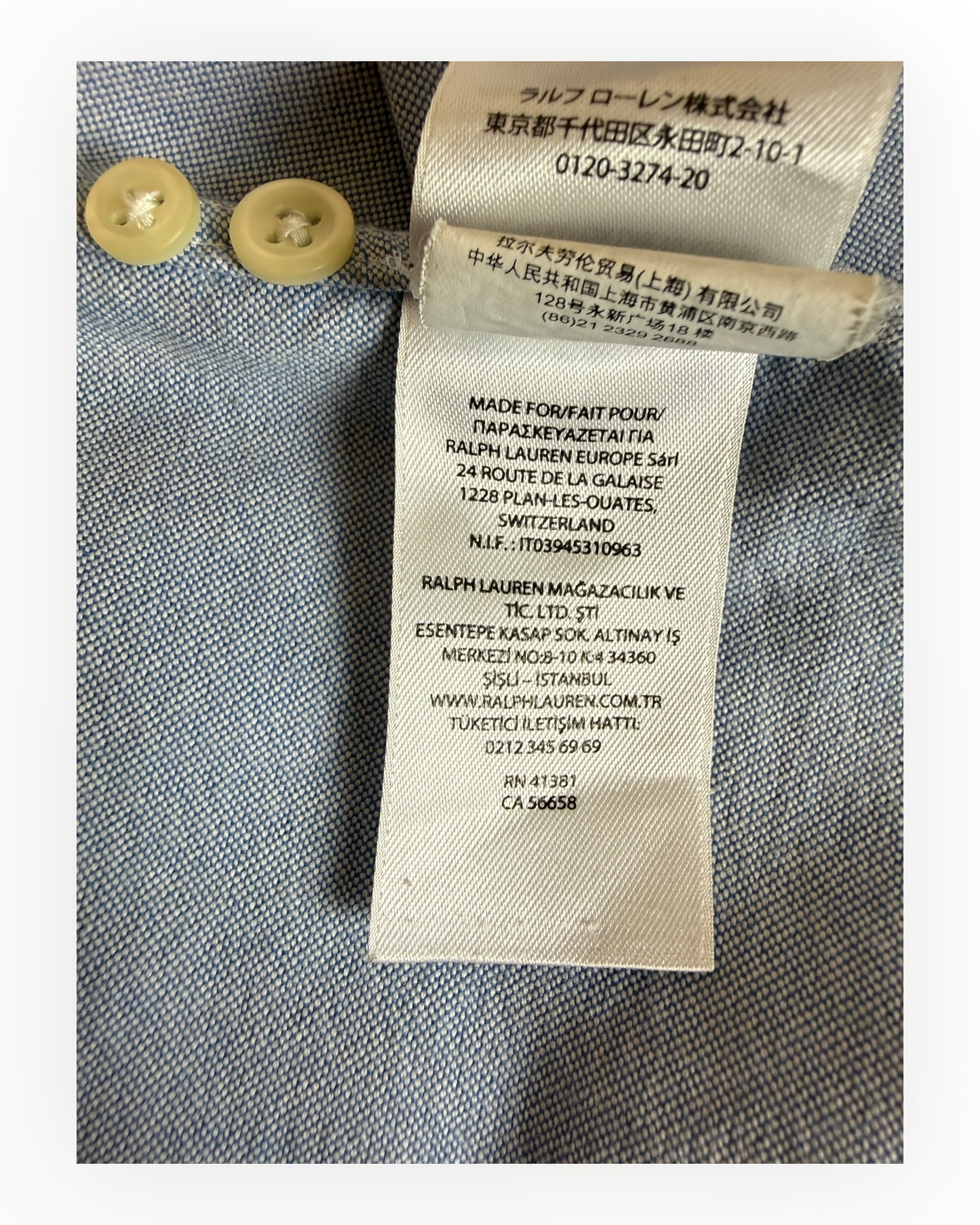 Polo Ralph Lauren Oxfordhemd hellblau Größe M