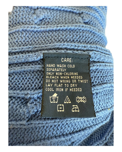 Polo Ralph Lauren Zopfmuster Rollkragenpullover blau Größe M