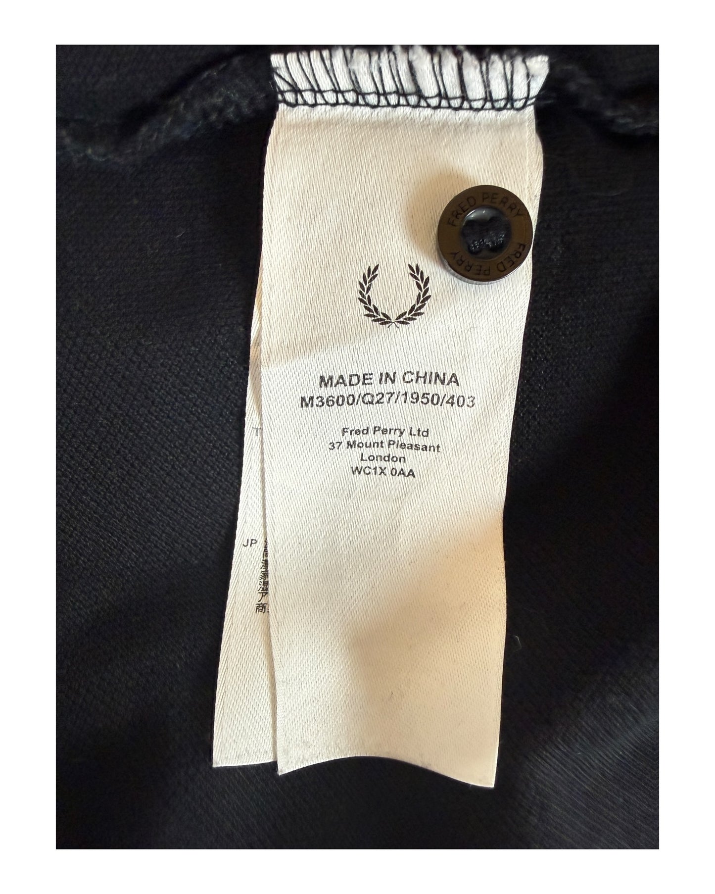 Fred Perry Poloshirt schwarz Größe M