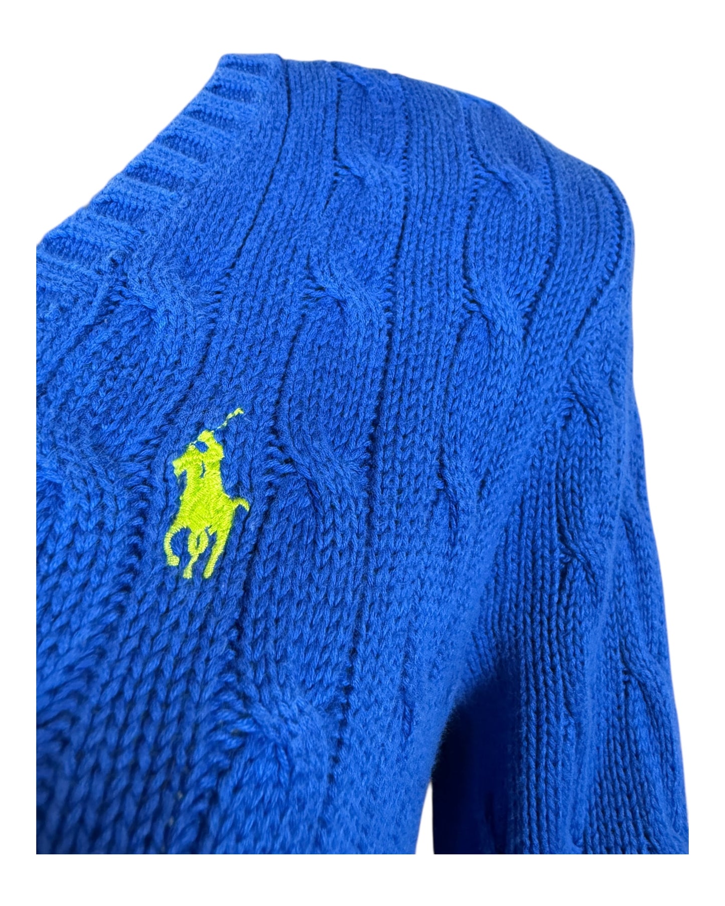 Polo Ralph Lauren Zopfmuster Pullover blau Größe M