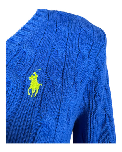 Polo Ralph Lauren Zopfmuster Pullover blau Größe M