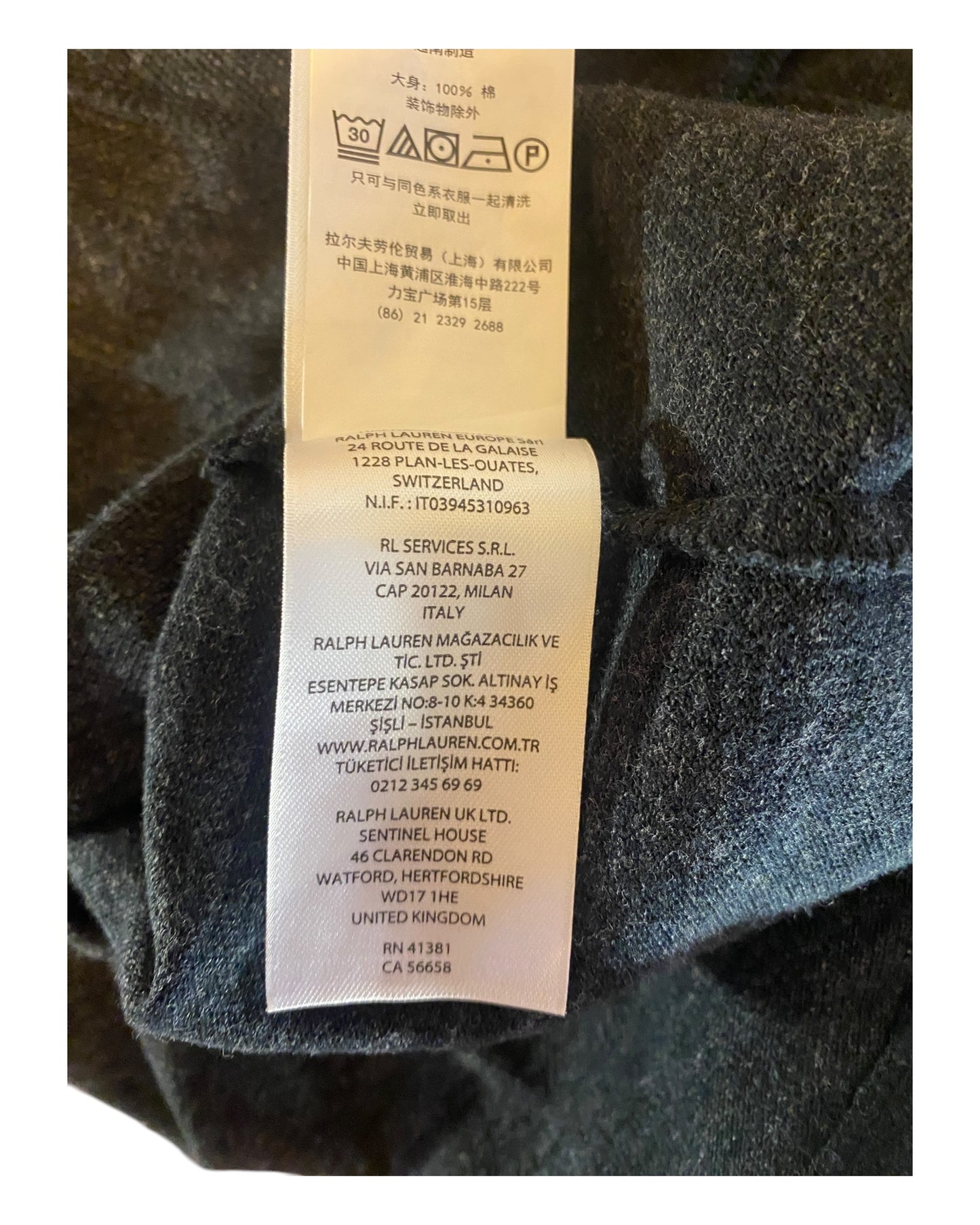 Polo Ralph Lauren Poloshirt schwarz meliert Größe L