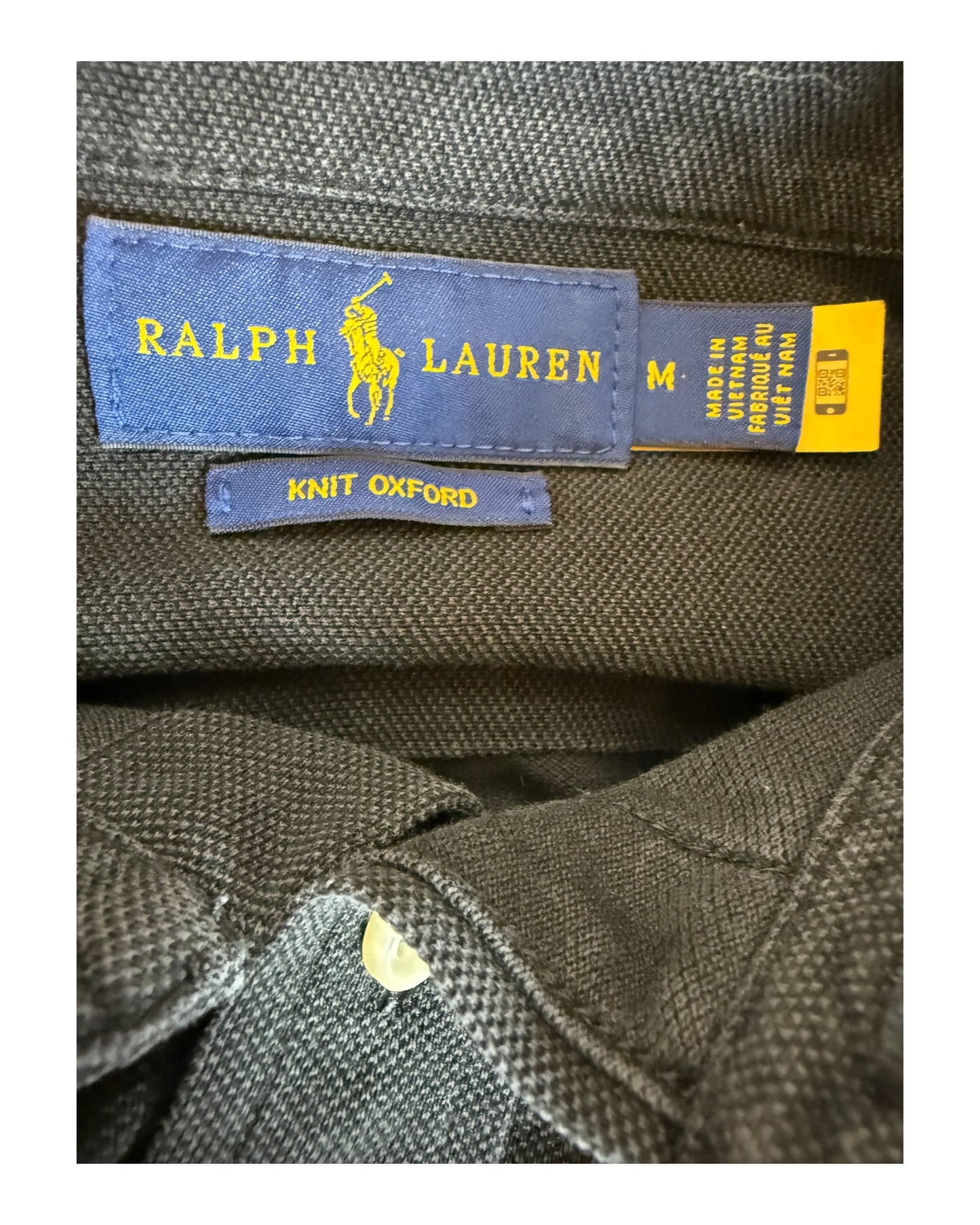 Polo Ralph Lauren Knit Oxford Bluse schwarz Größe M