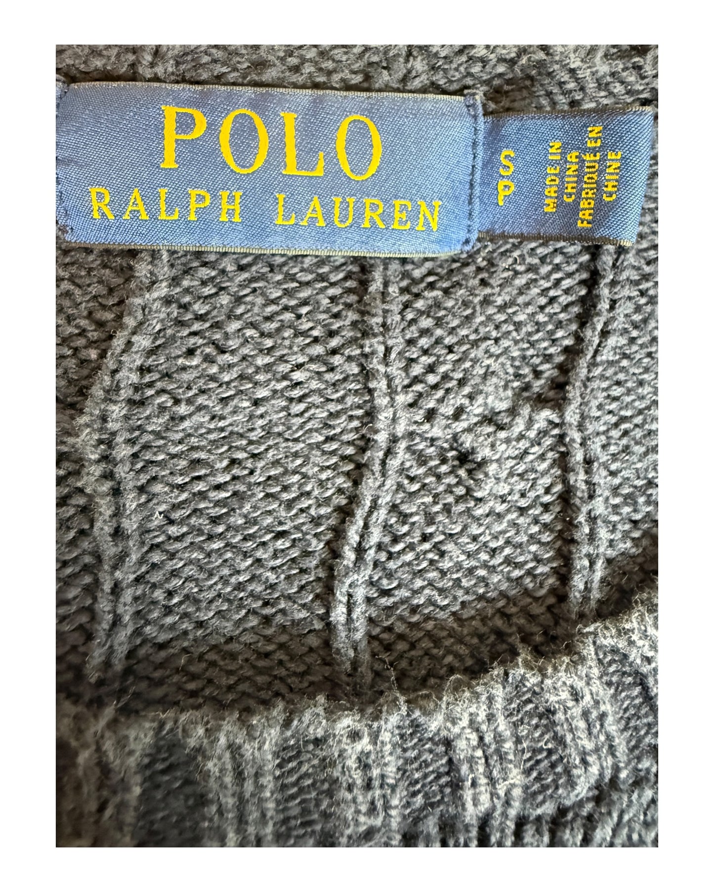 Polo Ralph Lauren Zopfmuster Pullover marineblau Größe S