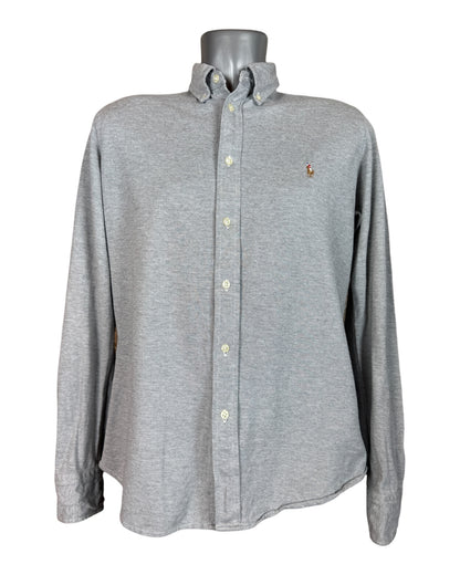 Polo Ralph Lauren Knit Oxford Bluse grau Größe L