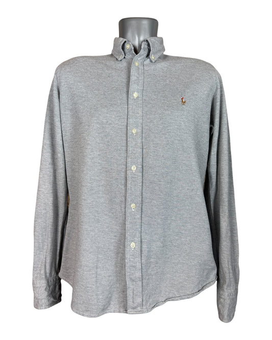 Polo Ralph Lauren Knit Oxford Bluse grau Größe L
