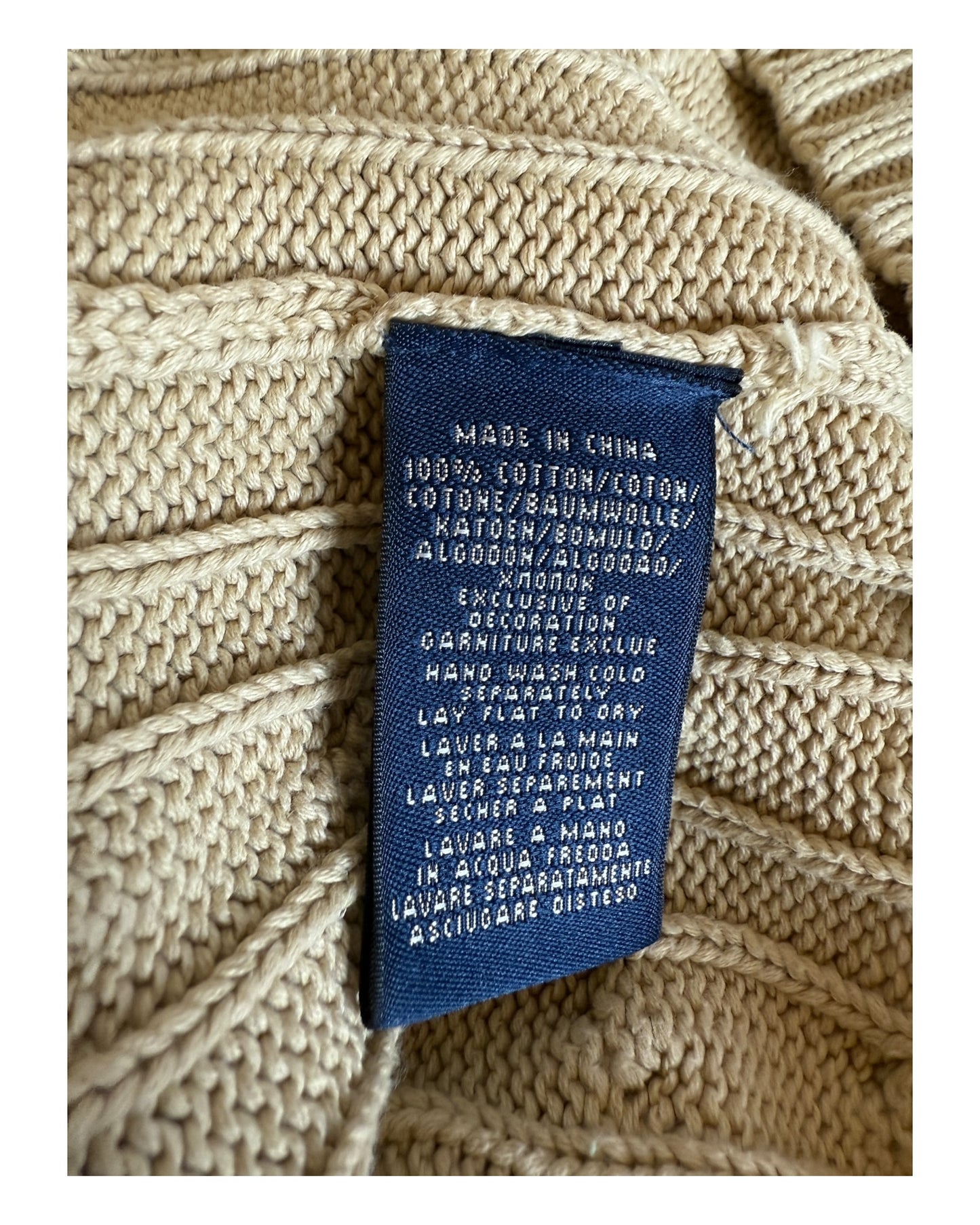 Polo Ralph Lauren Zopfmuster Pullover beige Größe S