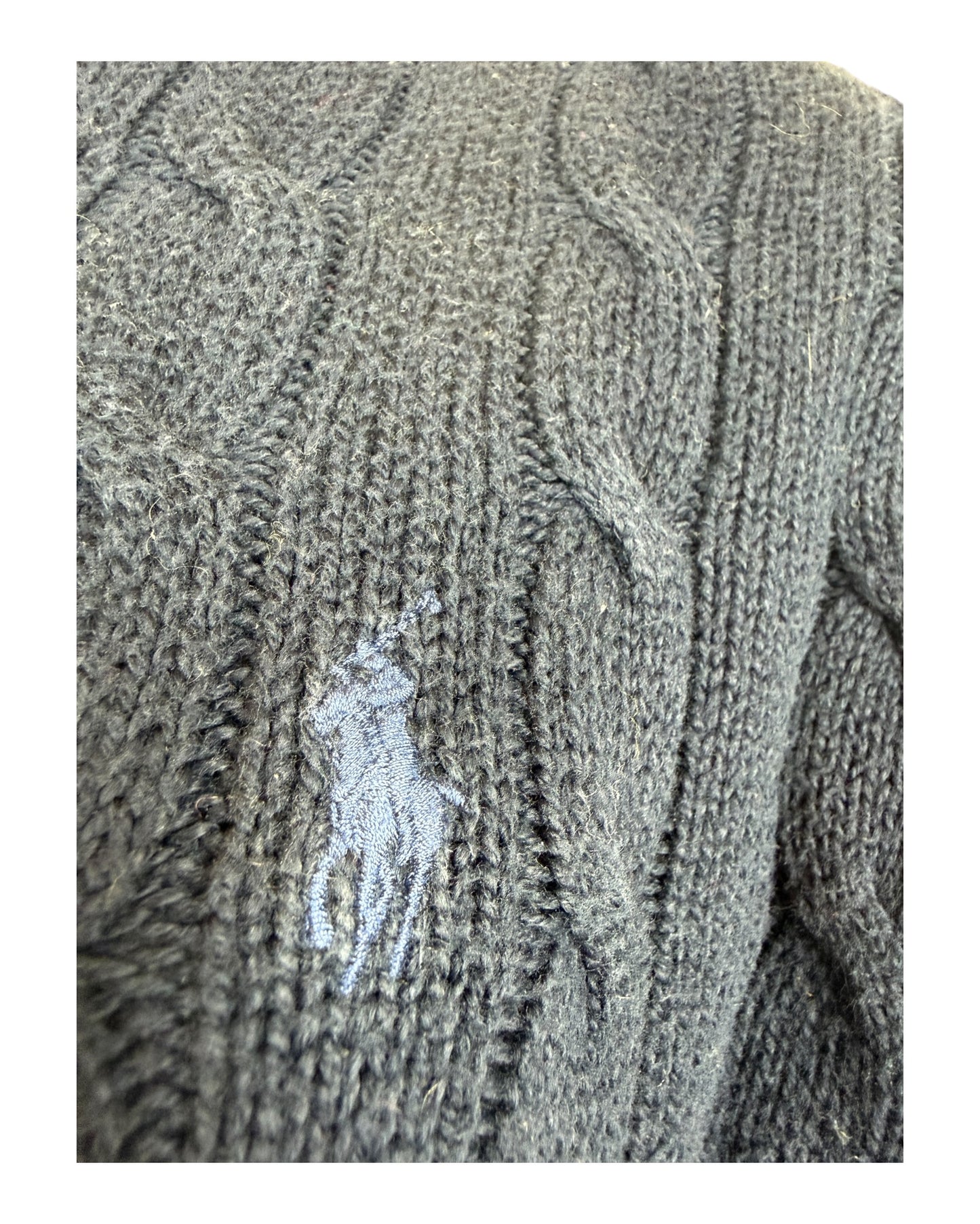Polo Ralph Lauren Zopfmuster Pullover marineblau Größe S