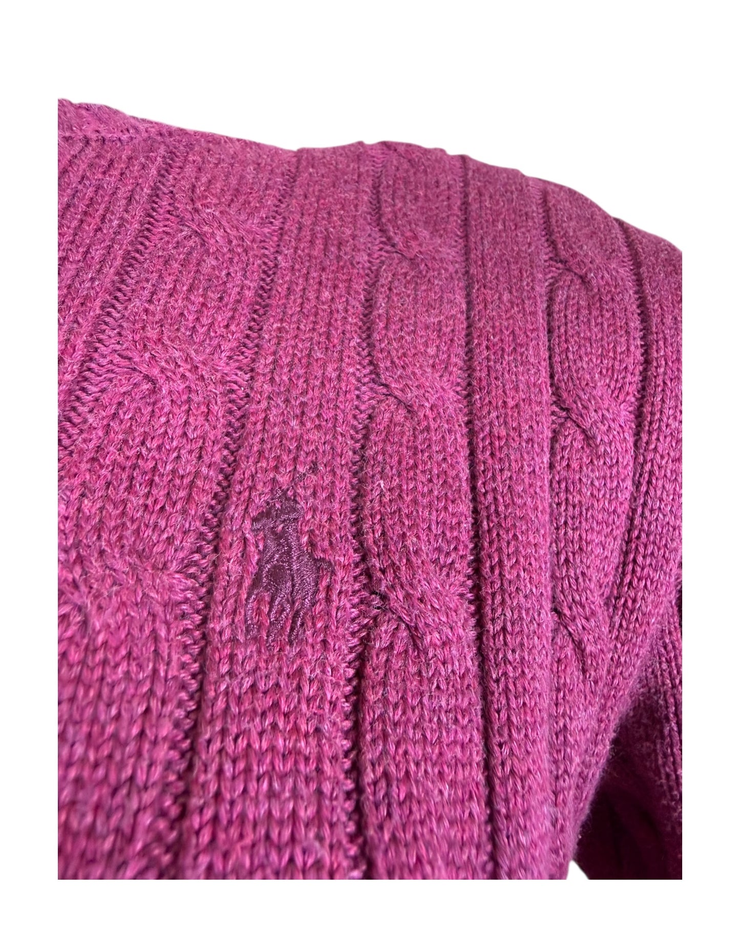 Polo Ralph Lauren Zopfmuster Pullover pink Größe M