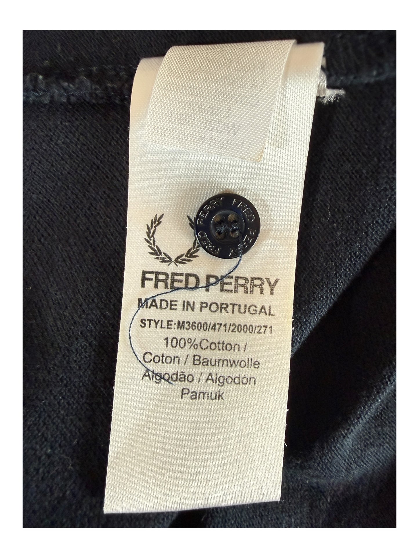 Fred Perry Poloshirt schwarz Größe M