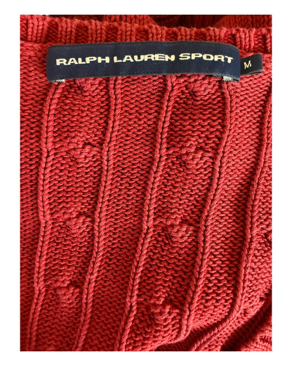 Polo Ralph Lauren Zopfmuster Pullover rot Größe M