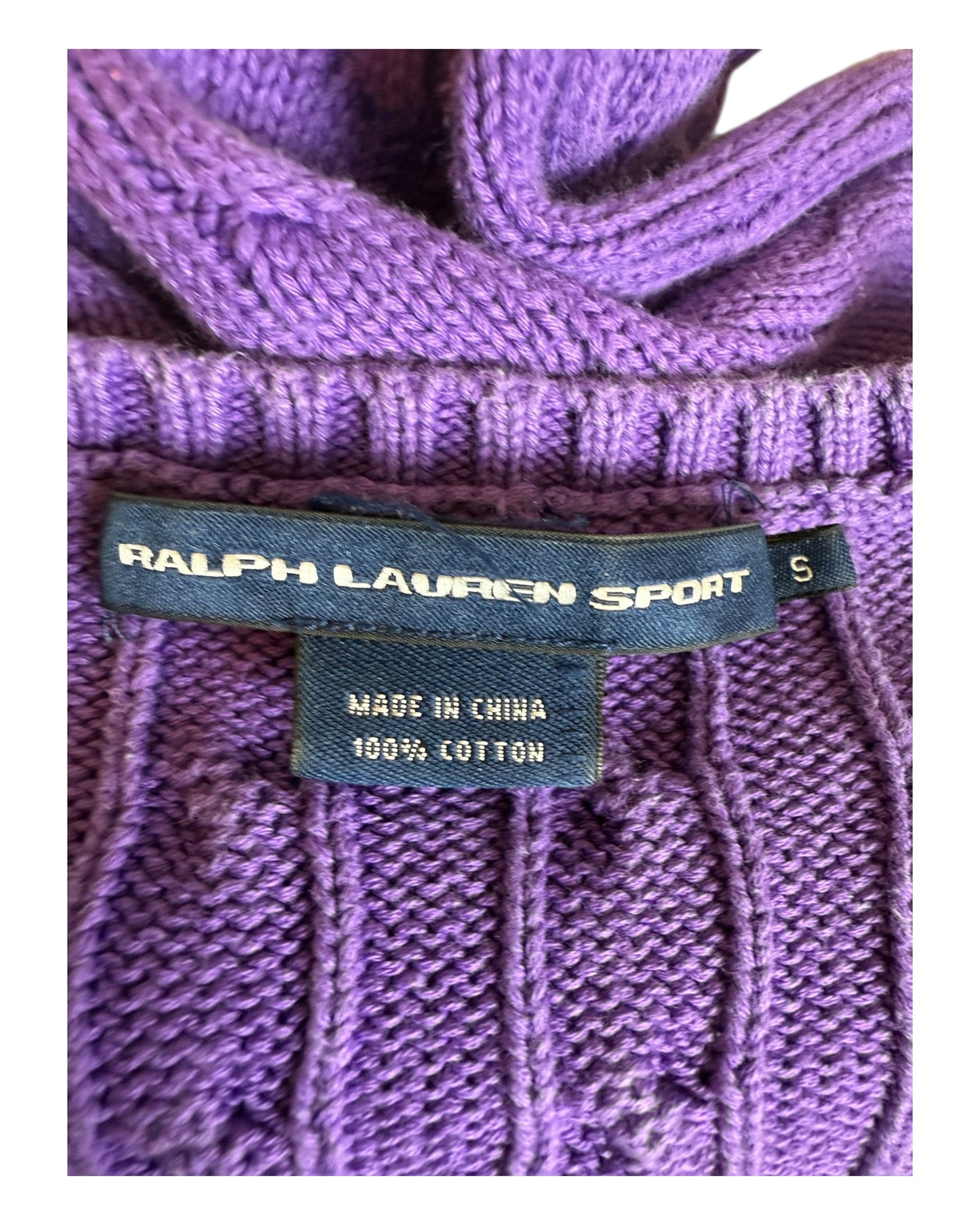 Polo Ralph Lauren Zopfmuster Pullover lila Größe S