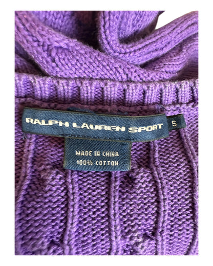 Polo Ralph Lauren Zopfmuster Pullover lila Größe S