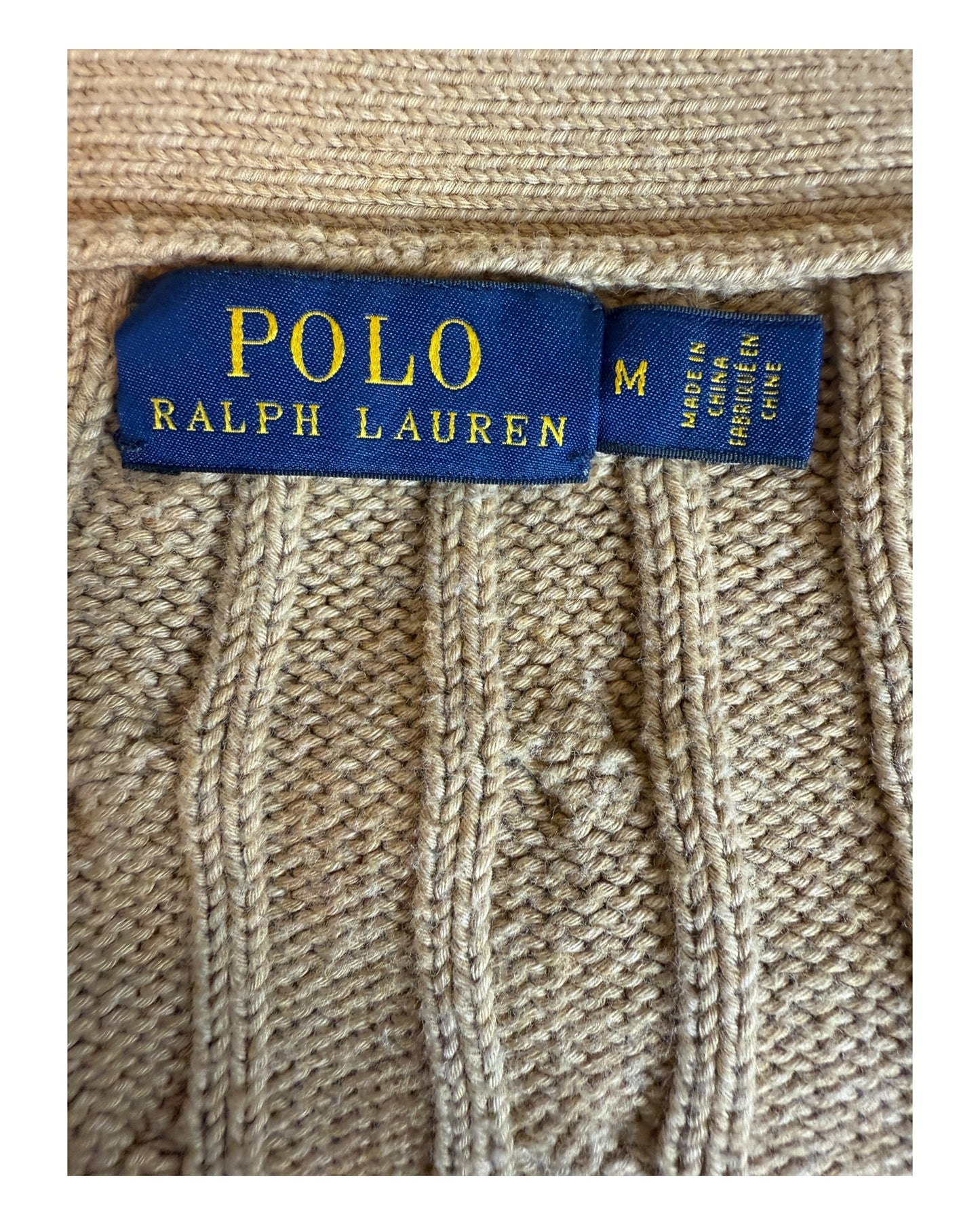 Polo Ralph Lauren Zopfmuster Cardigan beige Größe M
