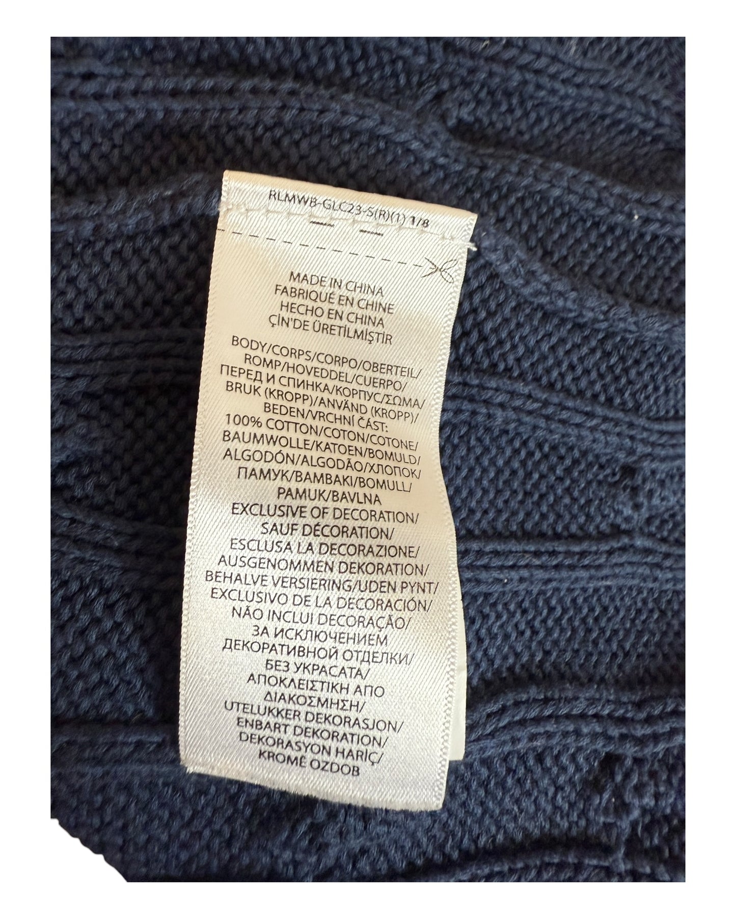 Polo Ralph Lauren Zopfmuster Pullover marineblau Größe S