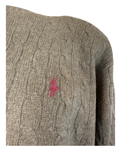 Polo by Ralph Lauren Zopfmuster Pullover braun Größe L